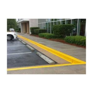 Yellow Concrete Curb Safety Paint Protection Repair Coating